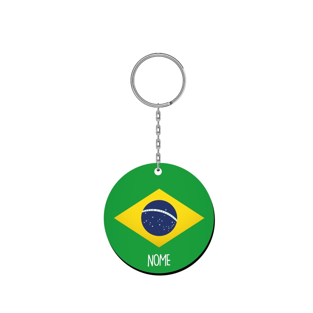 Chaveiro MDF - Bandeira do Brasil