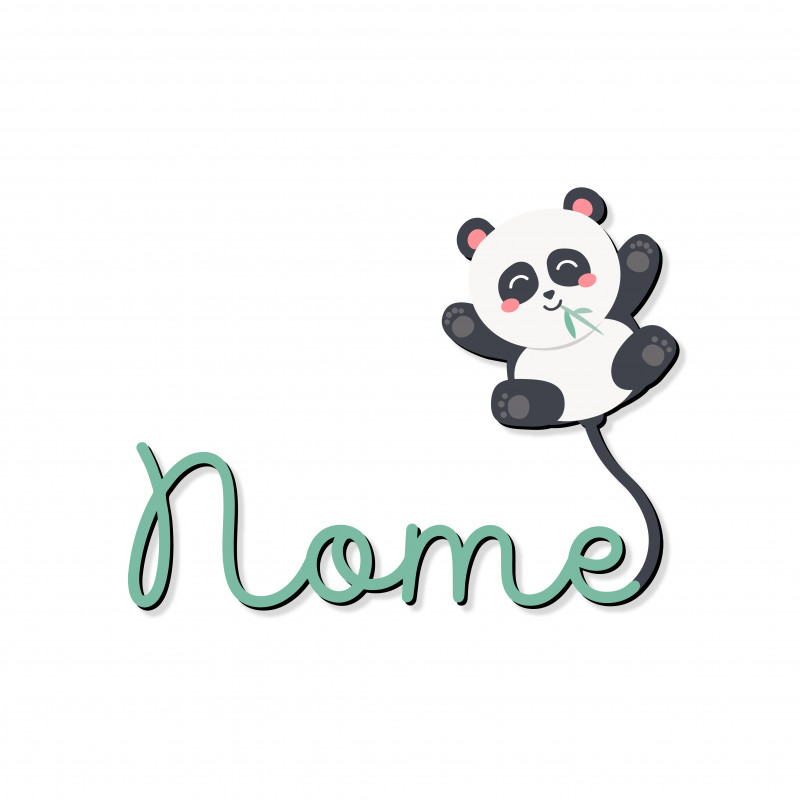 Nome MDF - Panda Menino