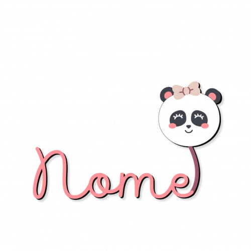 Nome MDF - Panda Menina