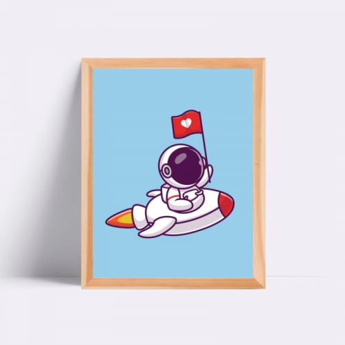 Quadro - Astronauta no Foguete