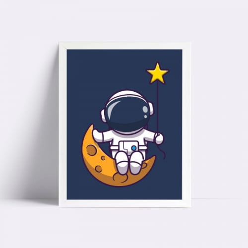 Quadro - Astronauta Segurando Estrela