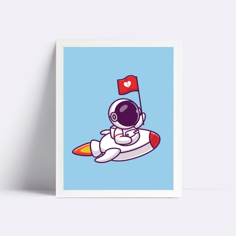 Quadro - Astronauta no Foguete